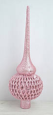 Верхівка пластикова на ялинку Ажурка рожева H27 см