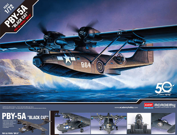 PBY-5A "Black Cat". Збірна модель у масштабі 1/72. ACADEMY 12487, фото 1