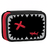 Пенал твердий YES подвійний HP-01 Shark 13х21х4 см чорний (533133), фото 4