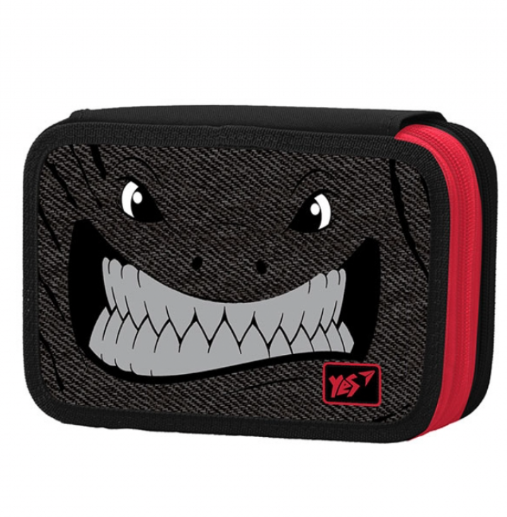 Пенал твердий YES подвійний HP-01 Shark 13х21х4 см чорний (533133), фото 1