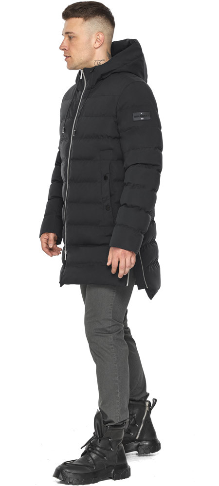 Зимова чоловіча куртка середньої довжини чорна модель 49023 50 (L) 54 (XXL)