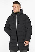 Зимова чоловіча куртка середньої довжини чорна модель 49023 50 (L) 54 (XXL), фото 6
