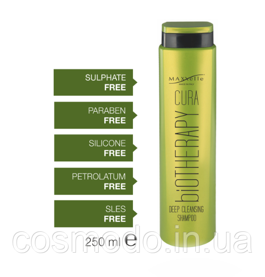 Шампунь для глибокого очищення волос та проти лупи MAXXelle Cura biotherapy deep cleansing shampoo