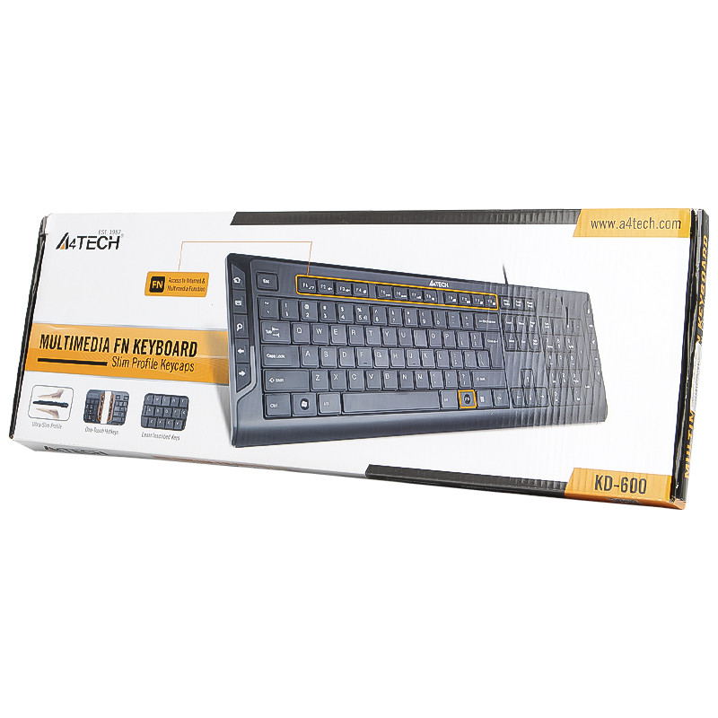 Купить Компьютерная клавиатура A4Tech KD-600 Black USB проводная, цена ...