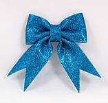 Бантики на ялинку Новорічні прикраси Комплект 5 штук Блакитний, фото 3