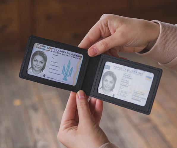 Купить Кожаная обложка для удостоверения адвоката черная, цена 400 ...