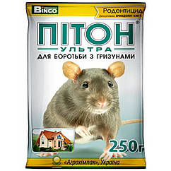 Гранули від щурів і мишей Пітон ультра 250 г Bingo