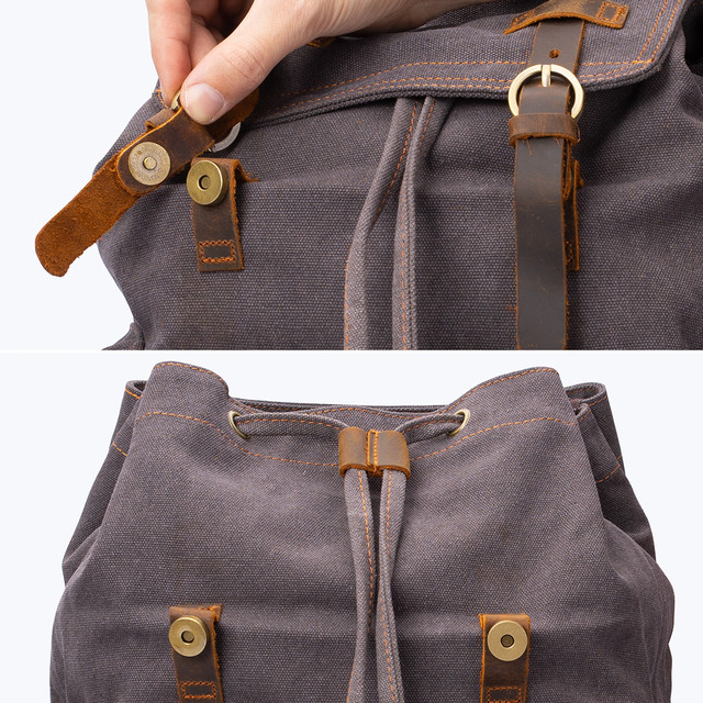 Фото рюкзак чоловічий Augur міський вінтажний сірий Фото рюкзак чоловічий Augur міський вінтажний сірий