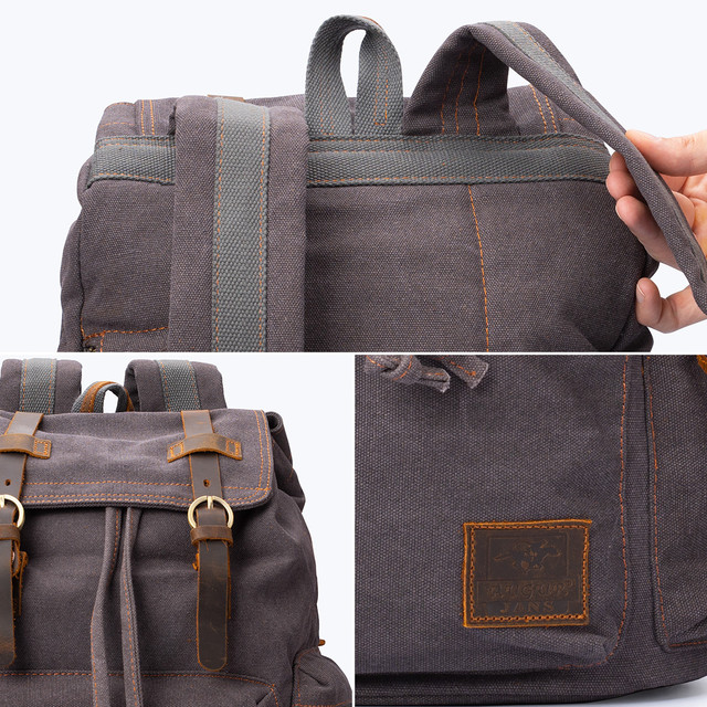 Фото рюкзак чоловічий Augur міський вінтажний сірий Фото рюкзак чоловічий Augur міський вінтажний сірий