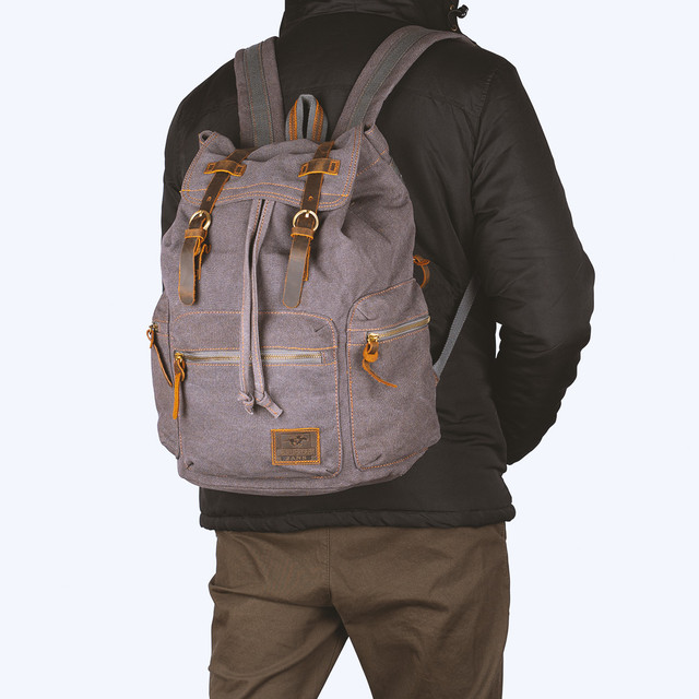 Фото рюкзак чоловічий Augur міський вінтажний сірий Фото рюкзак чоловічий Augur міський вінтажний сірий