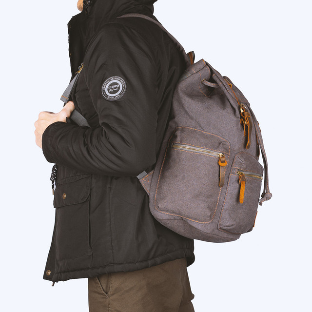 Фото рюкзак чоловічий Augur міський вінтажний сірий Фото рюкзак чоловічий Augur міський вінтажний сірий