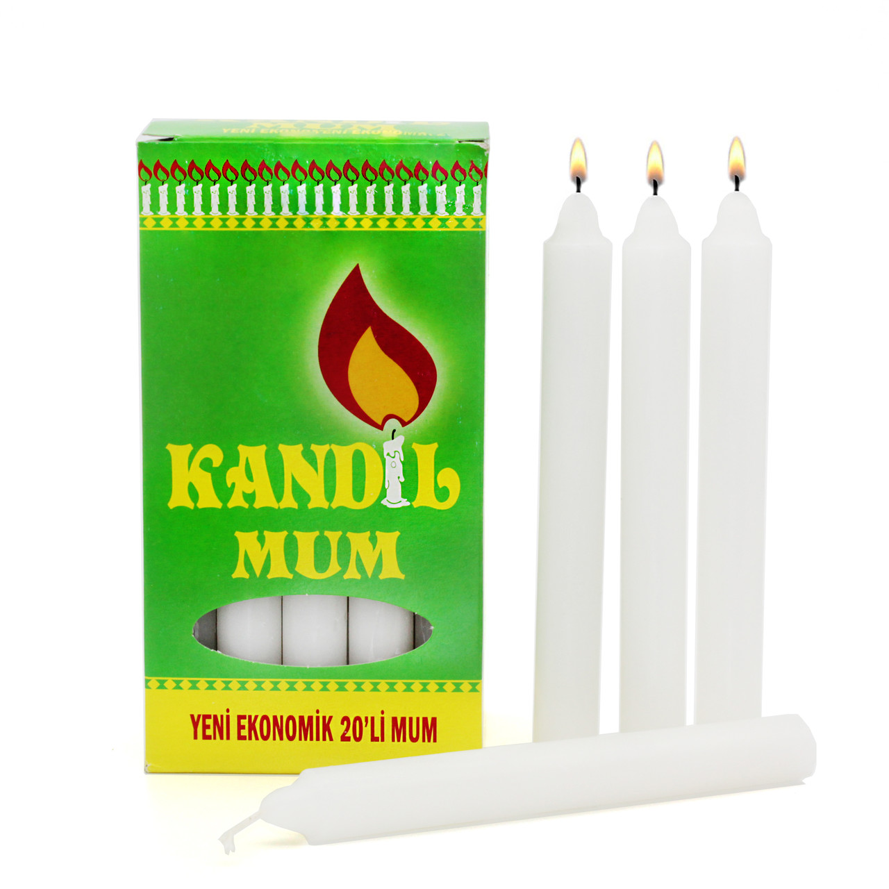 Свічка біла господарська столова парафінова довготривалого горіння розмір 165х18 мм упаковка 20 шт. Виробництво Туреччина