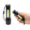 Ліхтар ручний X-Balog BL-511 XPE+COB, універсальний із зарядкою USB, з фокусуванням, бічне світло, фото 8