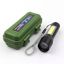 Ліхтар ручний X-Balog BL-511 XPE+COB, універсальний із зарядкою USB, з фокусуванням, бічне світло, фото 3