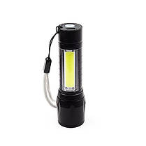 Ліхтар ручний X-Balog BL-511 XPE+COB, універсальний із зарядкою USB, з фокусуванням, бічне світло, фото 3
