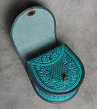 Жіноча шкіряна сумка ручної роботи напівкругла "Калина", фото 5