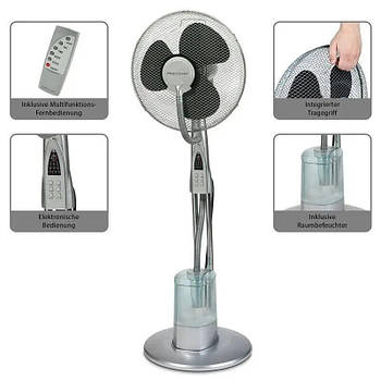 Вентилятор PROFICARE PC-VL 3069 LB зі зволоженням 85 Вт металева решітка пульт керування 3 швидкості