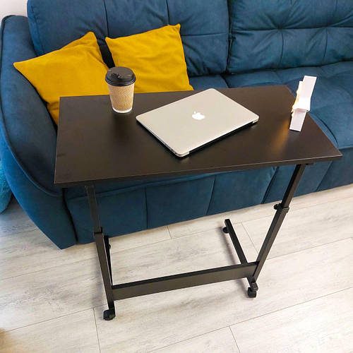 Купить Столик на колесах с регулировкой высоты 80х40см Черный, цена ...
