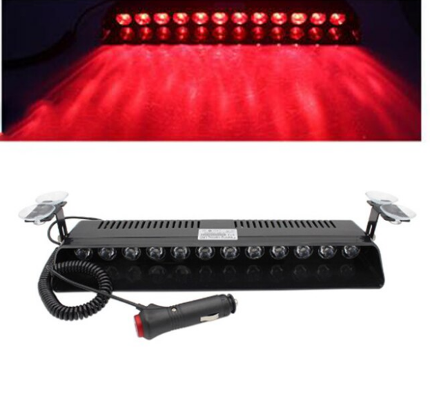 Мигалки Стробоскопи для авто Спец сигнали на лобове скло 12 LED ДХО Лампи Червоний, фото 1