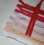 Блискавка металева №3 довжина 70см роз'ємна світла бірюза, фото 2