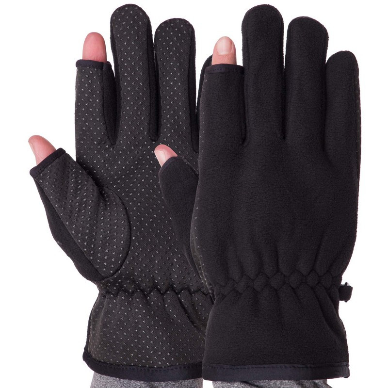 Тактичні рукавички теплі фліс, рукавички багатоцільові, для полювання та риболовлі Чорний BC-9241