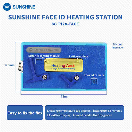 Нижній підігрів Sunshine SS-T12A Face ID для (iPhone X, XS, XS Max, XR, 11, 11 Pro, 11 Pro Max), фото 2