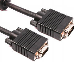 Кабель мультимедійний VGA to VGA 3.0m ProLogix, HD15M/HD15M (3+9С) мультимедіа, 3 м, з 2-ма феритами
