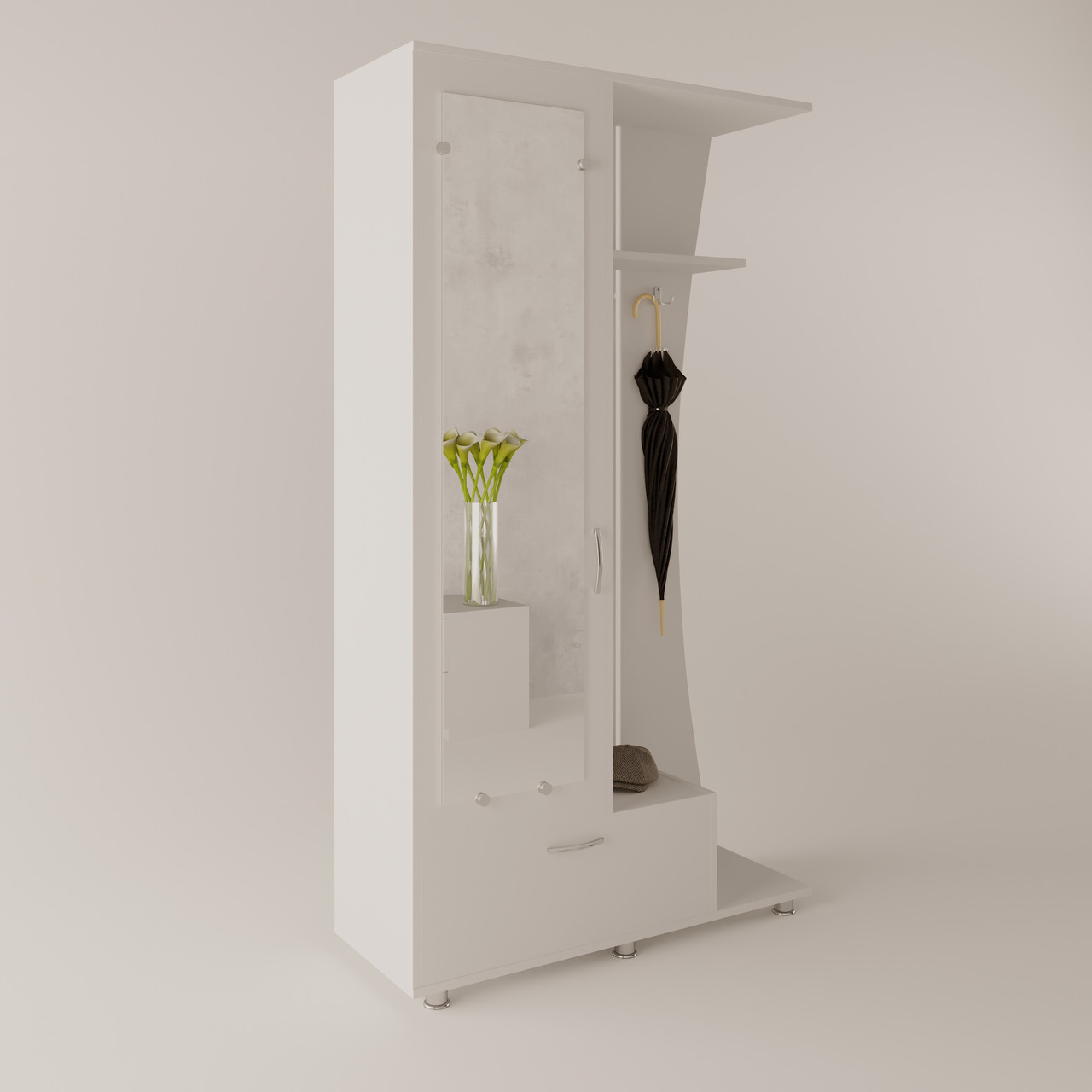 Передпокій П-4 1950х1000х420мм Білий, фото 1