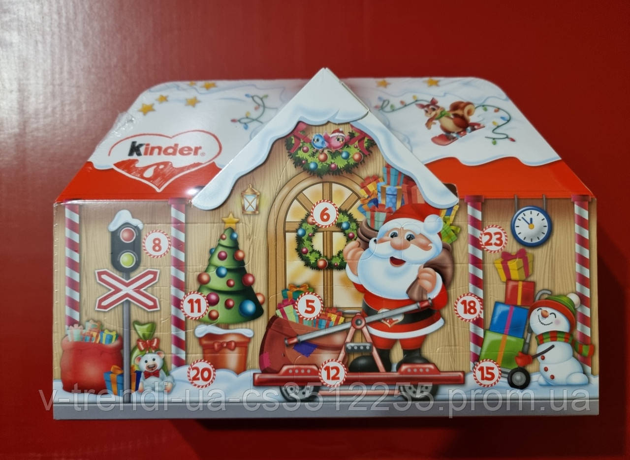 Шоколадный Адвент календарь Kinder Advent calendar 234г. 3D Киндер календарь домик на Новый год 24 ячейки - фото 4 - id-p1518795939