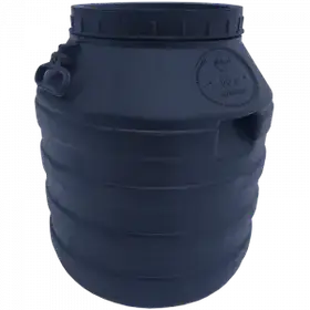 Бочка пластикова технічна чорна низька бідон 60 л широка горловина ємність для води