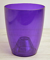 Пластиковое кашпо фиолетовое Орхидея d15см