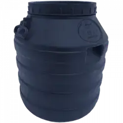 Бочка пластикова технічна чорна низька бідон 60 л широка горловина ємність для води