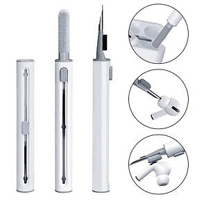 Чистяча ручка зі щіткою для чищення Airpods, Айфона для Навушників і Телефонів Набір 3в1 (37629), фото 1