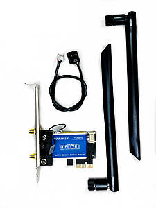 Бездротова Wi-Fi 2.4/5Ghz + BT 5.0 карта PCIe x1 TRY AC1700 (9260) 1.73 Gbit 2 антени 8dBi нова