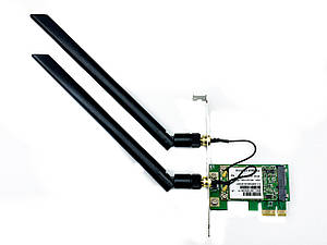 Бездротова Wi-Fi 2.4/5Ghz карта PCIe x1 TRY N300 (BCM94322) 300Mbps 2 антени 8dBi #