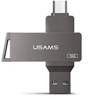 У Нас: Флешка USAMS US-ZB198 Type-C OTG USB 3.0 16Гб сіра -OK