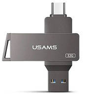 У Нас: Флешка USAMS US-ZB199 Type-C OTG USB3.0 32Гб сіра -OK