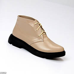 Світлі бежеві жіночі шкіряні черевики виробництво Україна колір на вибір