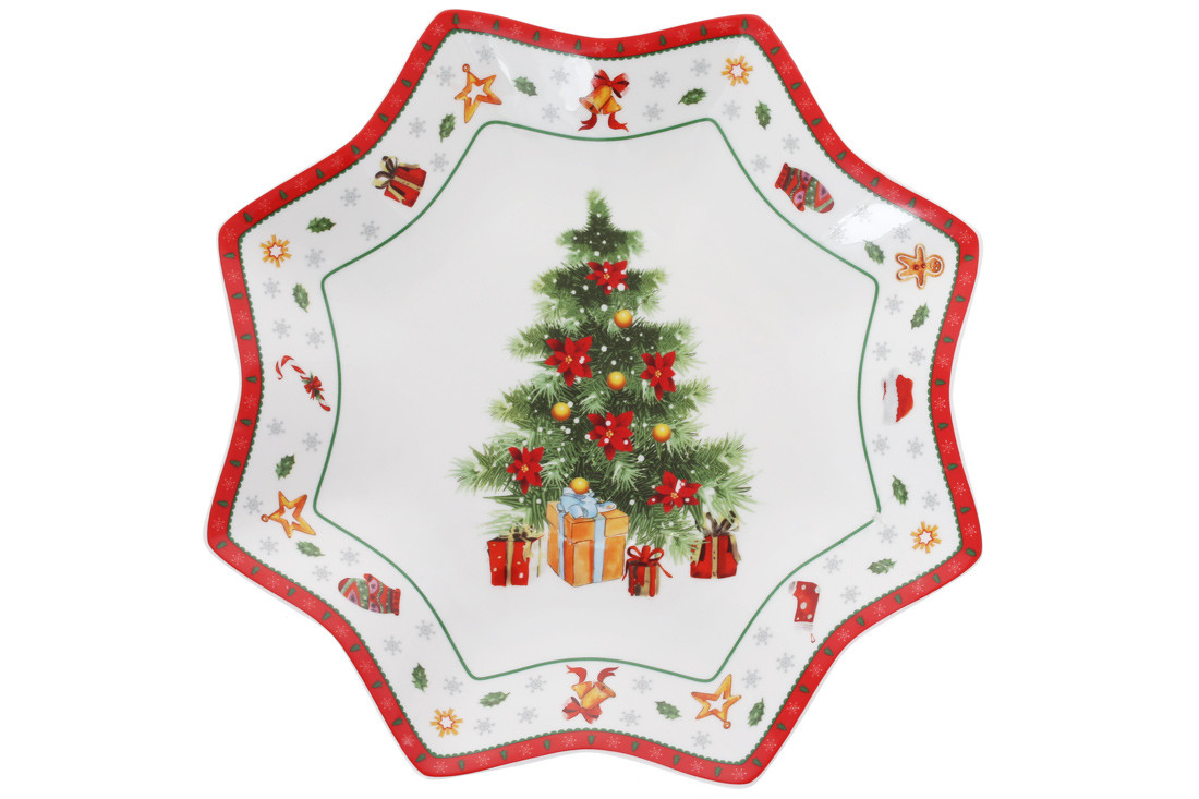 Різдвяна тарілка "Різній флер" новорічний посуд 30 см