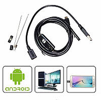 У Нас: Endoscope camera 2 meter 7mm App ios and android, Ендоскопічна камера ЮСБ, Камера USB з підсвічуванням