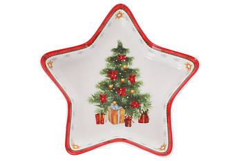 Різдвяна тарілка "Різній флер" новорічний посуд 17,5 см
