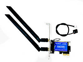 Бездротова Wi-Fi 2.4/5Ghz + BT 5.0 карта PCIe x1 TRY AC1700 (9260) 1.73 Gbit 2 антени 8dBi нова