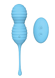 Вагінальні кульки з дистанційним пультом PLEASURE BALLS&EGGS BEEHIVE BLUE, 8х3 см.