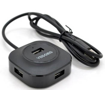 Хаб USB 2.0 4 порти VEGGIEG V-U2409 1m black