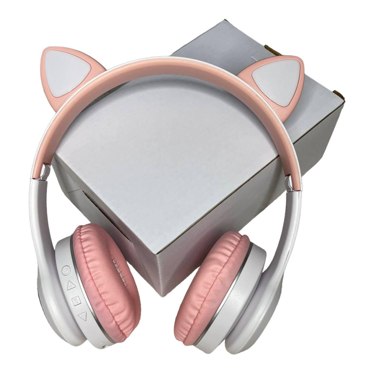 Bluetooth навушники дитячі cat ear vzv-23m Рожеві