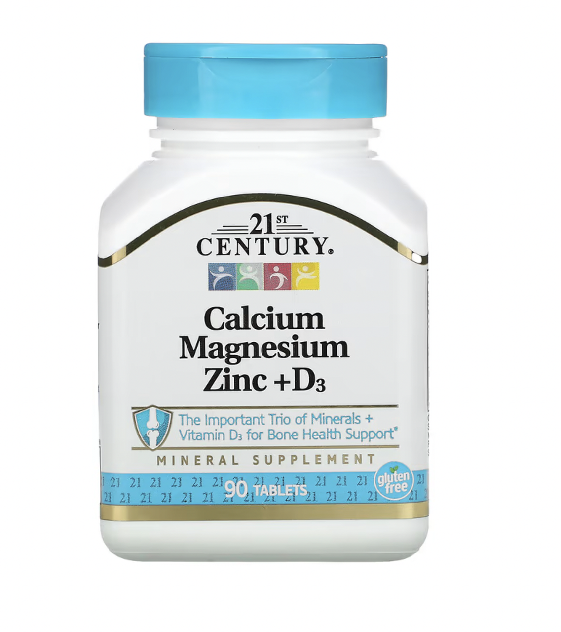Calcium Magnesium Zinc + D3 - 90 таблеток - 21st Century (Кальцій, Магній, Цинк та вітамін Д3 21 ​​Сенчурі)