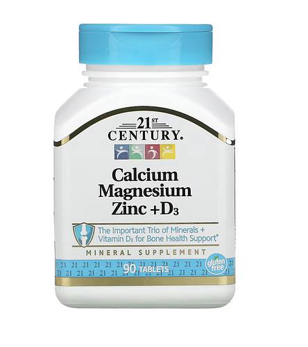 Calcium Magnesium Zinc + D3 - 90 таблеток - 21st Century (Кальций ...