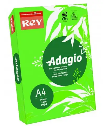Папір кольор. А4 80 г/м неон. Rey Adagio Kiwi 14 (зелений)(10)