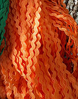 Оранжевая тесьма вьюнок 6мм (1 уп- 45 метров)