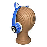 Бездротові Навушники з Вушками з підсвічуванням + FM-Радіо + MicroSD cat ear vzv-23m Bluetooth білі, фото 8